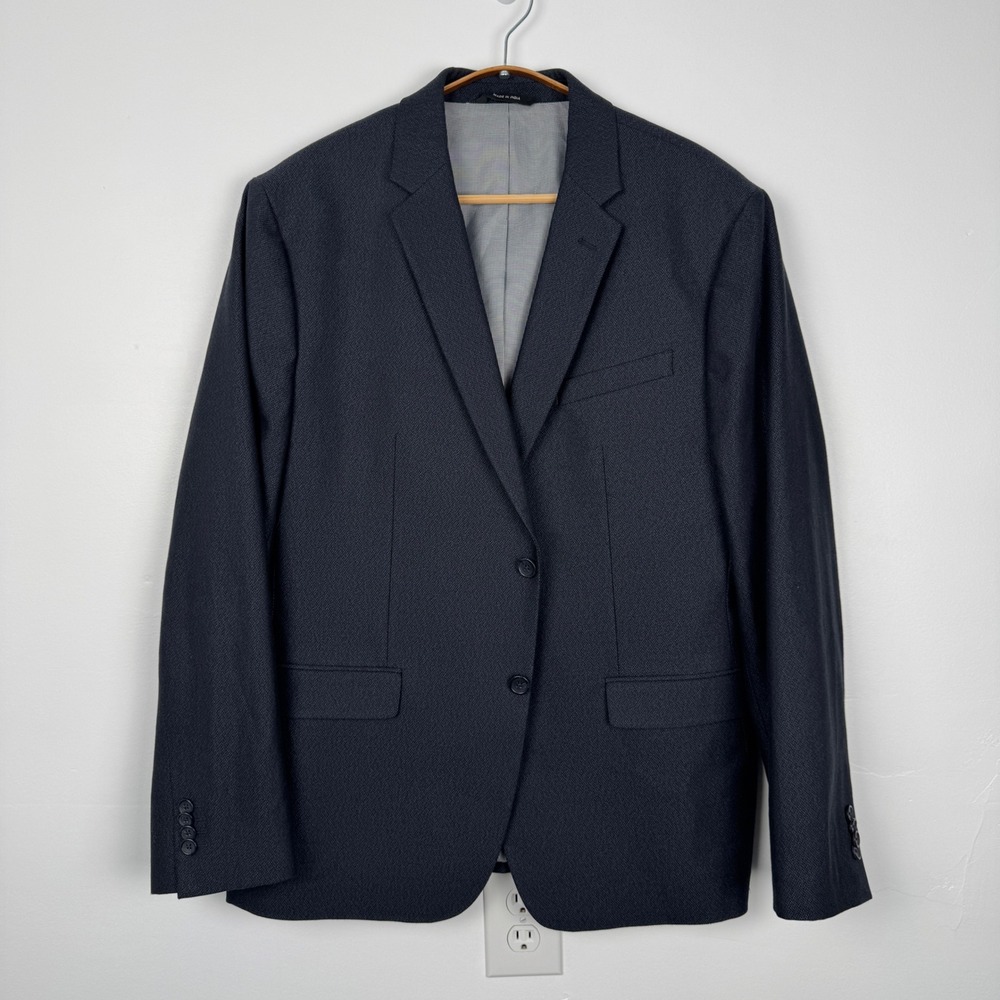 Banana Republic Mens 46R Slim Fit Blue Textured Cotton Blazer Jacket Sports Coat